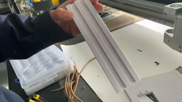 Slotting and cutting of sound-absorbing panels